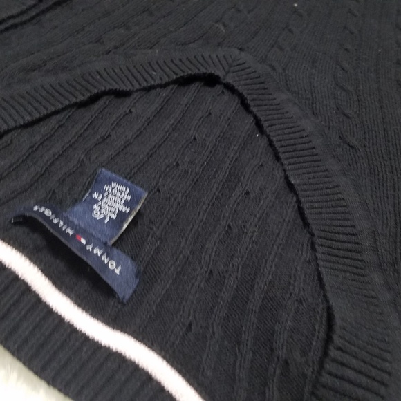 Tommy Hilfiger V Neck Sweater Black Large - Picture 3 of 4